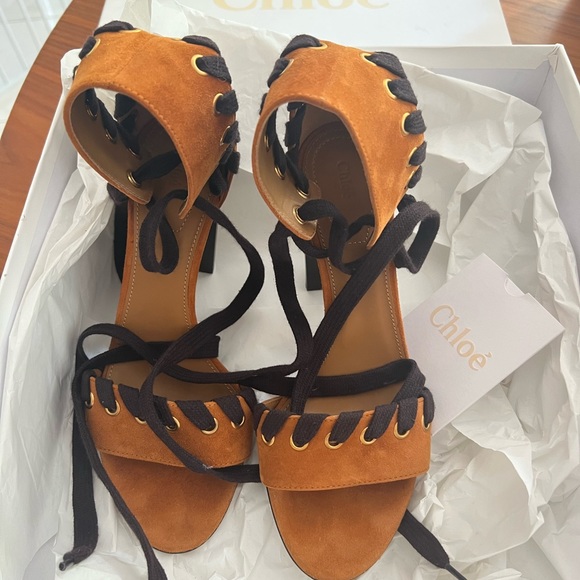 Chloe suede sandals shoes size 36.5 - Picture 2 of 4